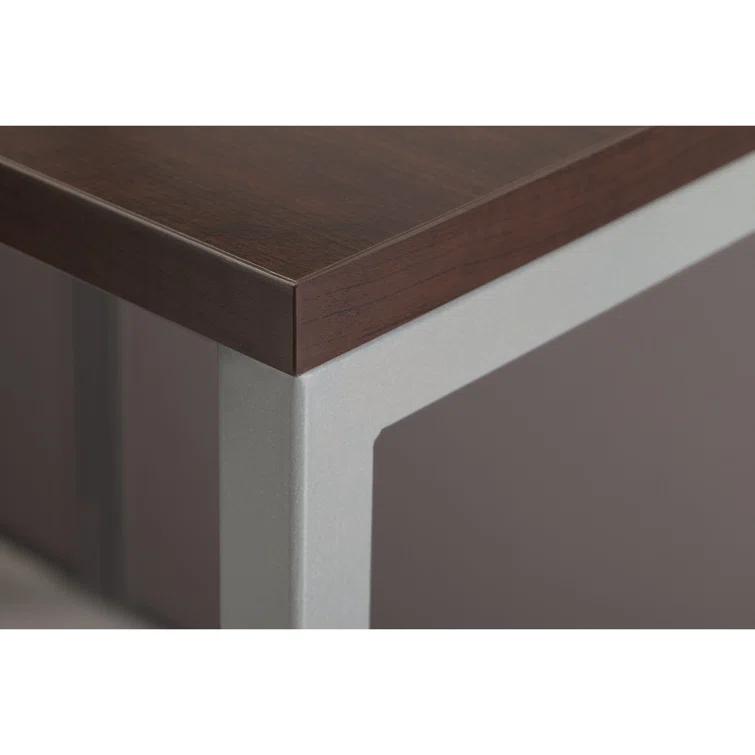 Bush Business Furniture Easy Office L-Shaped 2 Person Benching Workstation with Cable Management