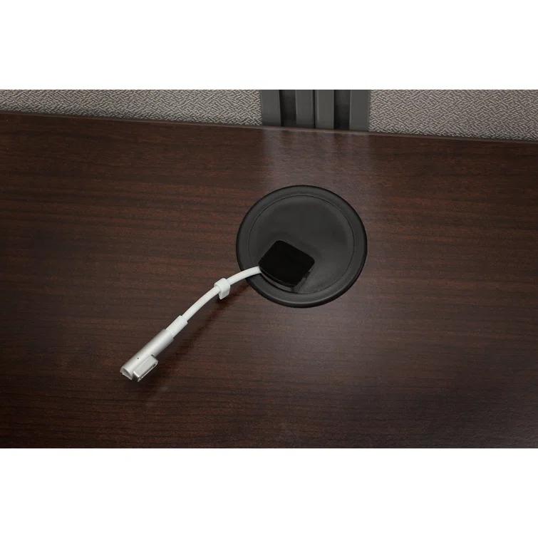 Bush Business Furniture Easy Office L-Shaped 2 Person Benching Workstation with Cable Management