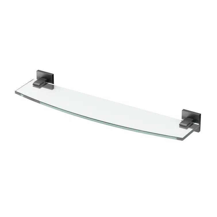 Elevate Wall Mount Glass Shelf | Tempered Curved Glass Shelf