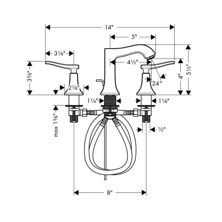 Metris C Two Handles Widespread Bathroom Faucet
