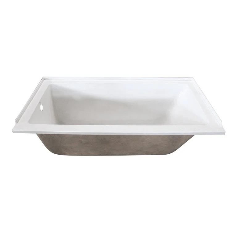 Kingston Brass Aqua Eden 60-Inch Acrylic Rectangular Drop-In Tub