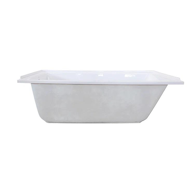 Kingston Brass Aqua Eden 60-Inch Acrylic Rectangular Drop-In Tub