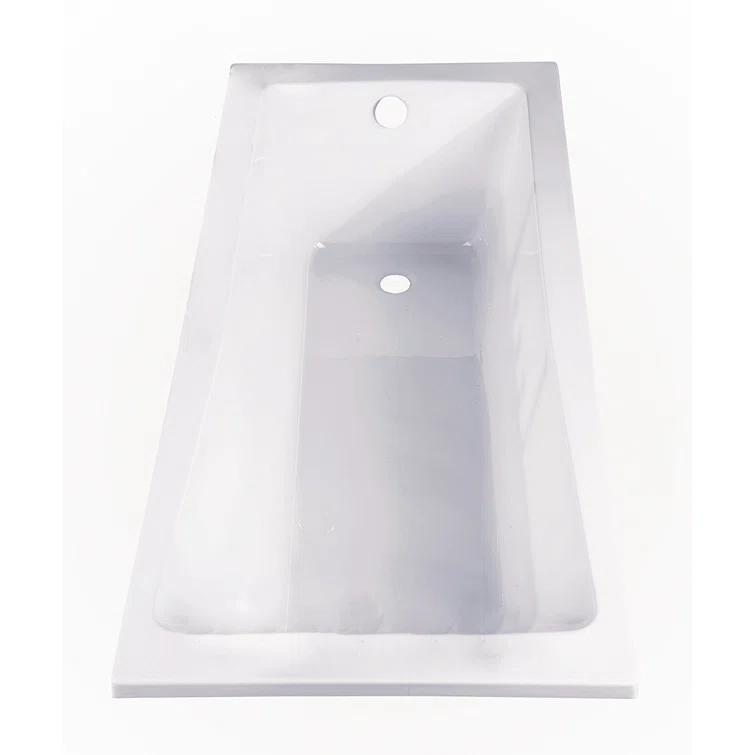 Kingston Brass XVTPN593017 Kingston Brass Aqua Eden 59-Inch Acrylic Rectangular Drop-In Tub with Drain
