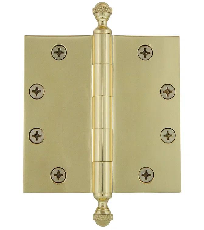 Grandeur 4.5" Acorn Tip Heavy Duty Hinge with Square Corners