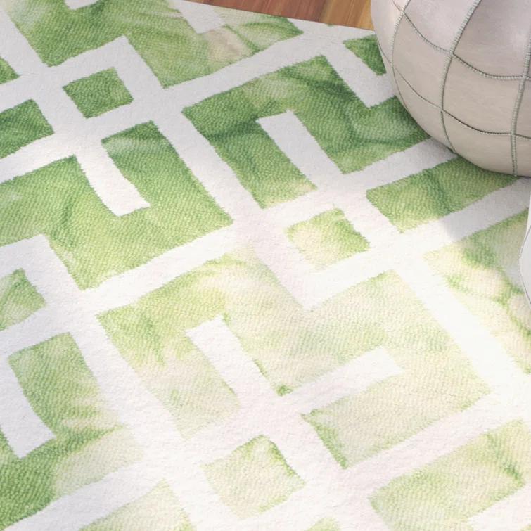 Bryauna Hand Tufted 80% Wool, 20% Cotton Geometric Rug