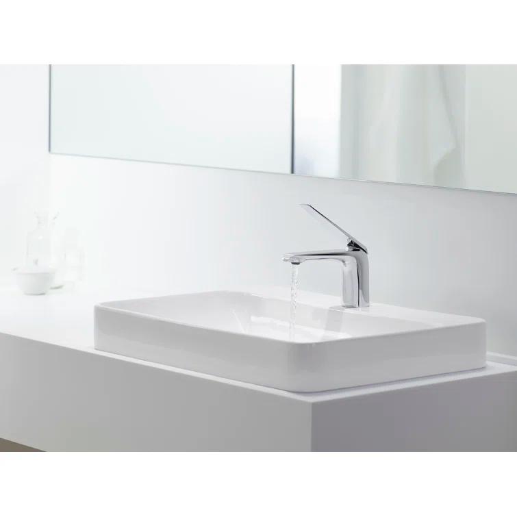 Vox® Vitreous China Rectangular Vessel Bathroom Sink with Overflow