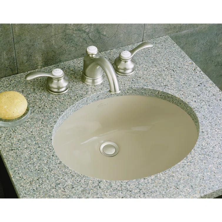 Caxton® Ceramic Oval Undermount Bathroom Sink with Overflow