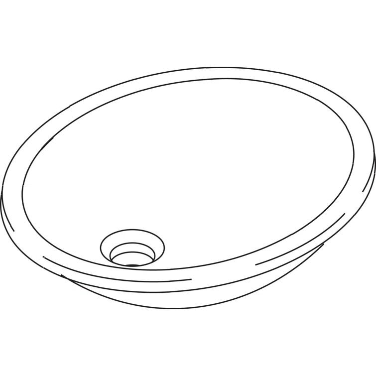 Caxton® Ceramic Oval Undermount Bathroom Sink with Overflow