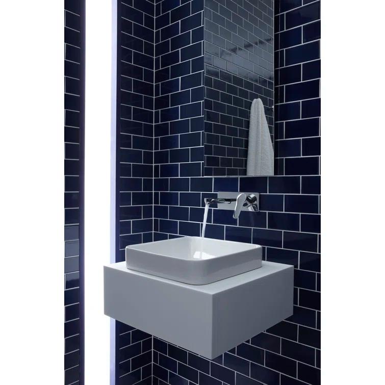 Vox® Ceramic Square Vessel Bathroom Sink with Overflow