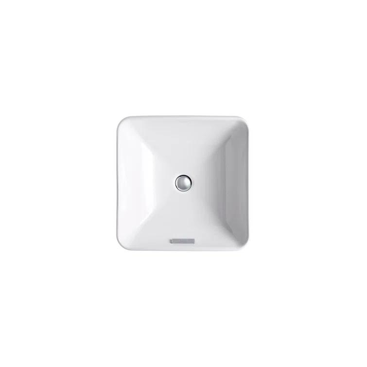 Vox® Ceramic Square Vessel Bathroom Sink with Overflow