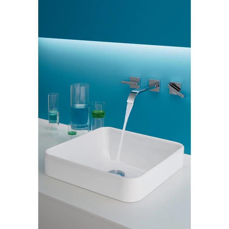 Vox® Ceramic Square Vessel Bathroom Sink with Overflow