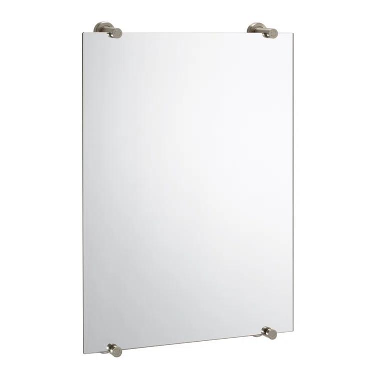 Latitude Wall Mount Frameless Rectangle Bathroom Vanity Mirror | Mount Landscape or Portrait