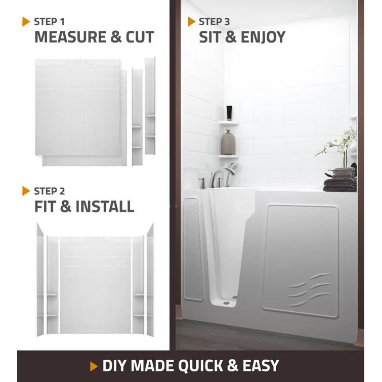 60'' x 30'' Walk-in Whirlpool Fiberglass Bathtub with Faucet