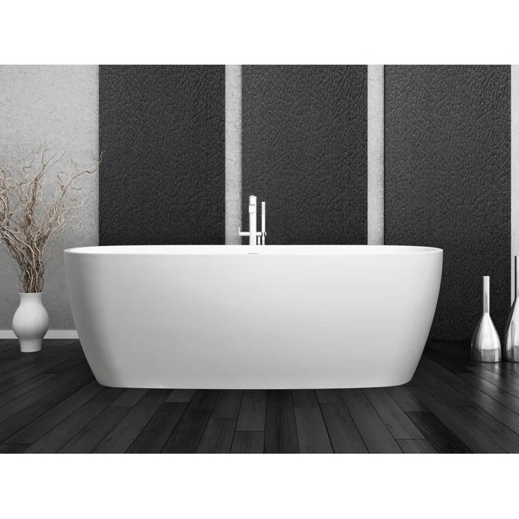 Clarke Products CAT7132FS-01 Lunar 71'' x 31.5'' Freestanding Soaking Solid Surface Bathtub