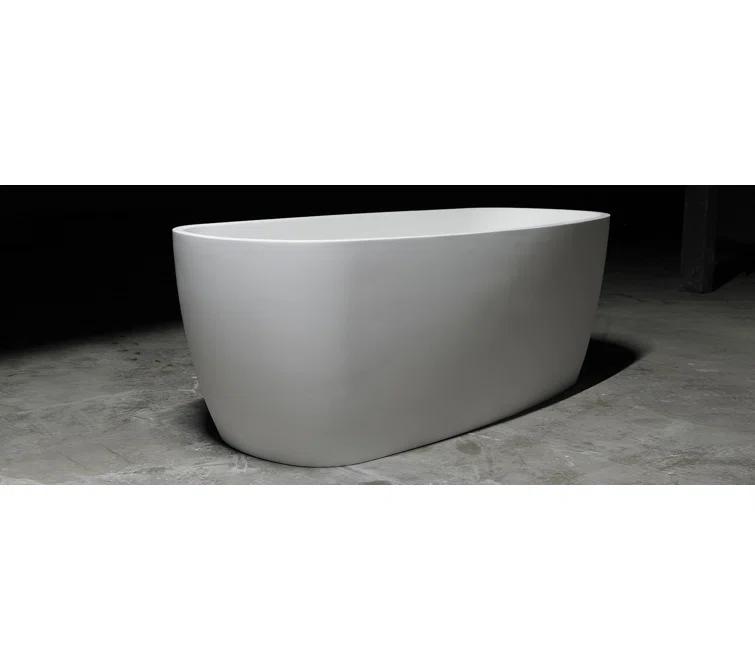 Clarke Products CAT7132FS-01 Lunar 71'' x 31.5'' Freestanding Soaking Solid Surface Bathtub