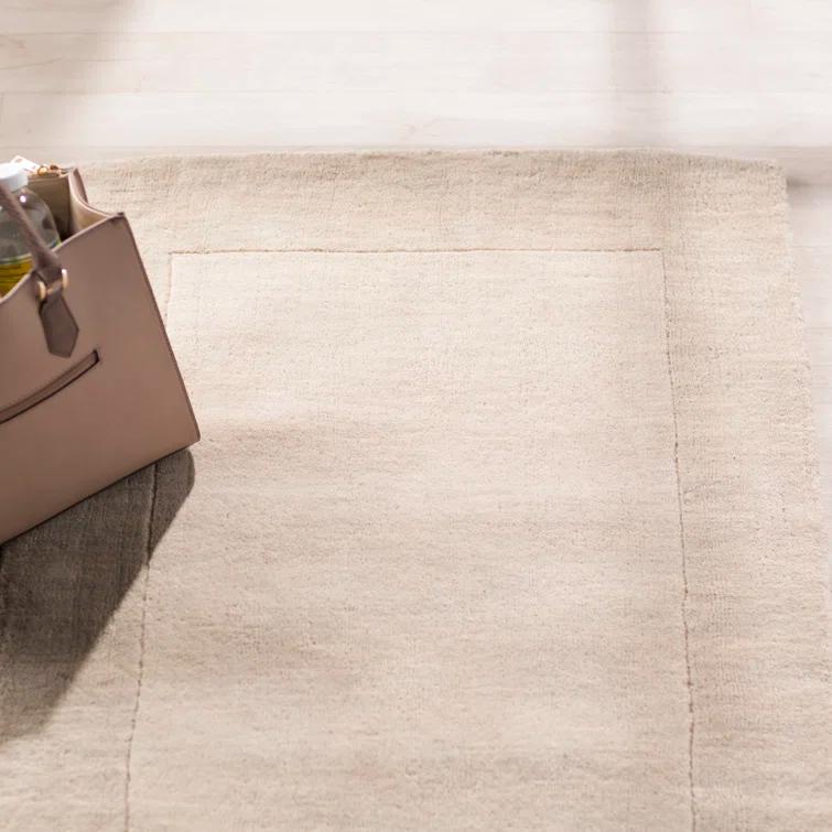 Mystique Hand Loomed Wool Area Rug in Cream/Khaki