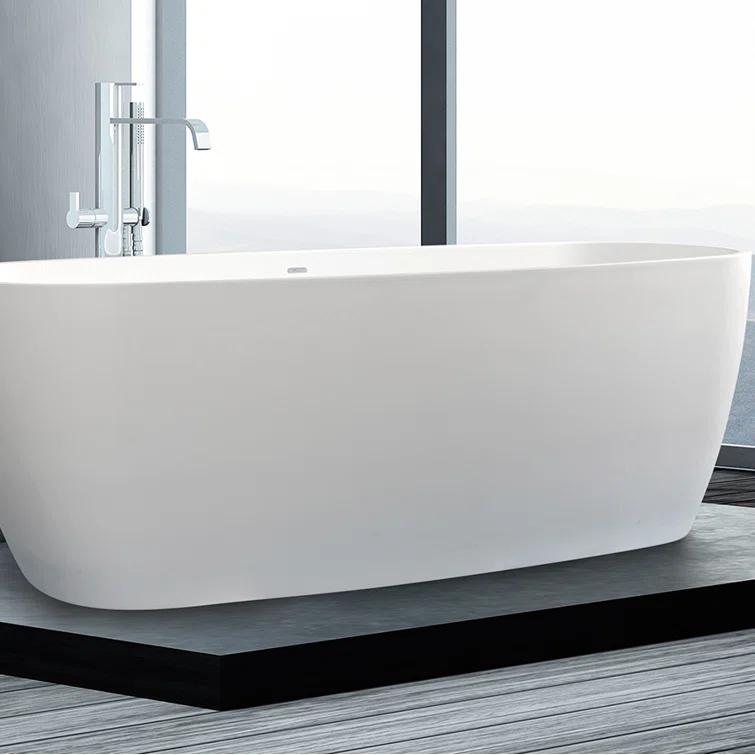 Clarke Products CAT7132FS-01 Lunar 71'' x 31.5'' Freestanding Soaking Solid Surface Bathtub