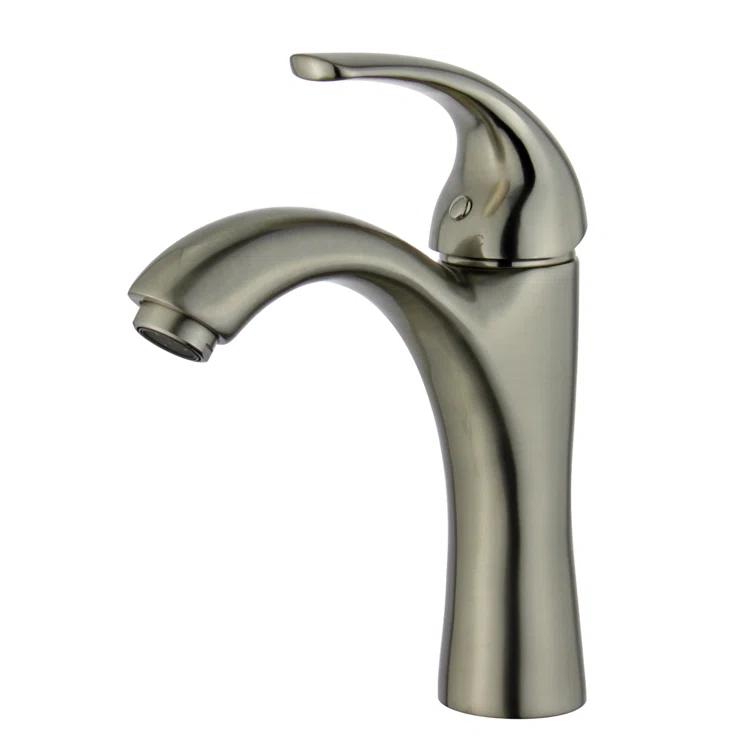 Bellaterra Home 10165B1-BN Seville Single-Hole Bathroom Faucet with Drain Assembly