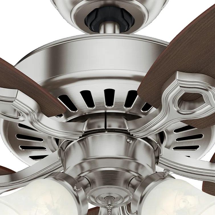 Hunter Fan 42" Builder 5 - Blade Standard Ceiling Fan with Pull Chain and Light Kit Included