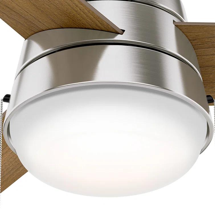 Aker 36" 3 - Blade Standard Ceiling Fan with Lights and Pull Chains