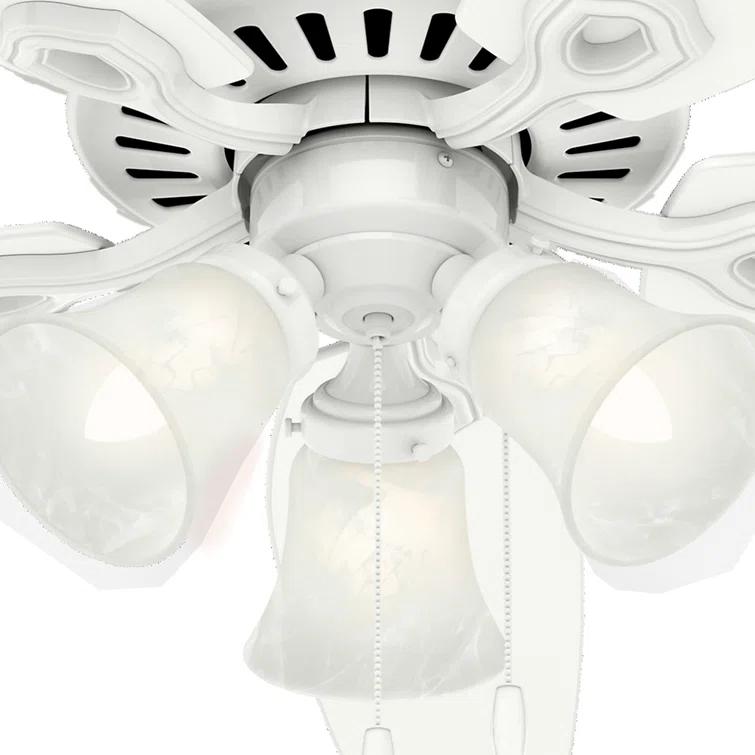 Builder Plus 52"5 - Blade Standard Ceiling Fan with Pull Chain and Light Kit Included