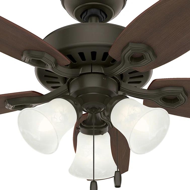 42" Builder 5 - Blade Standard Ceiling Fan with Pull Chain and Light Kit Included