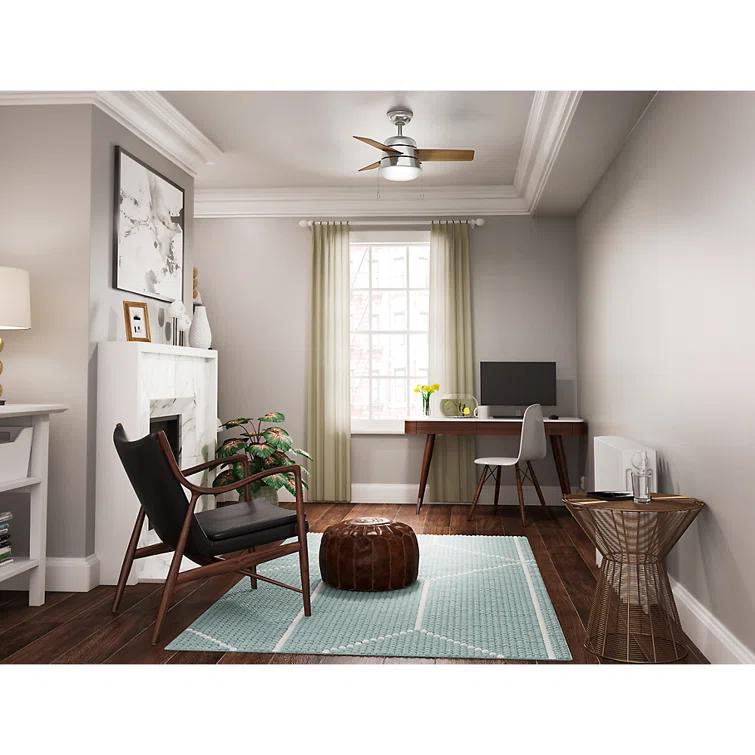 Aker 36" 3 - Blade Standard Ceiling Fan with Lights and Pull Chains