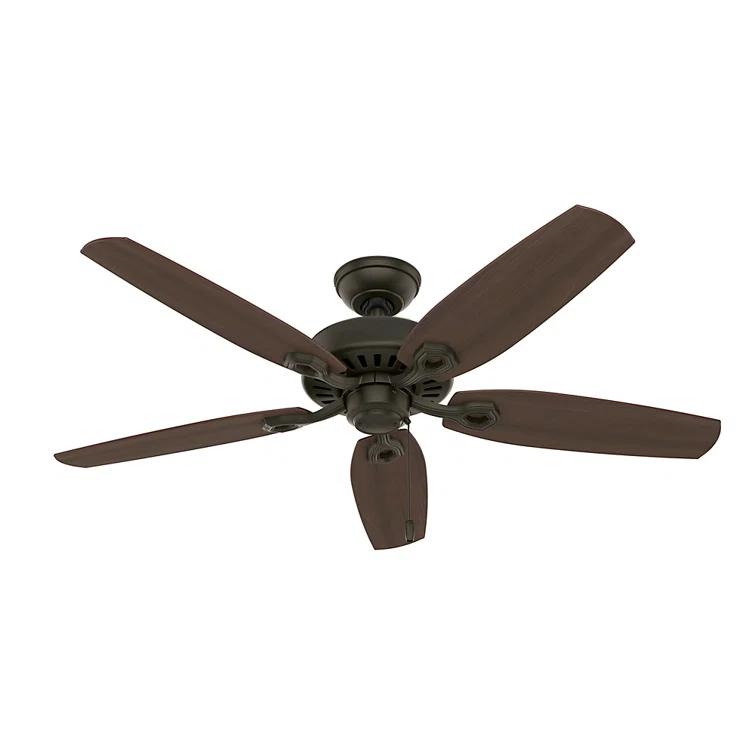 Hunter Fan Builder Plus 52" 5 - Blade Standard Ceiling Fan with Pull Chain and Light Kit Included