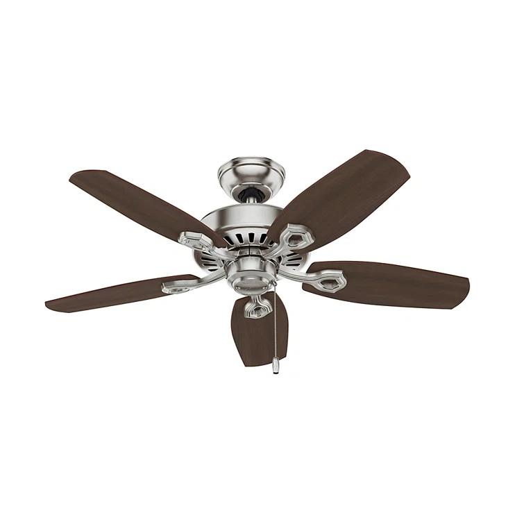 Hunter Fan 42" Builder 5 - Blade Standard Ceiling Fan with Pull Chain and Light Kit Included