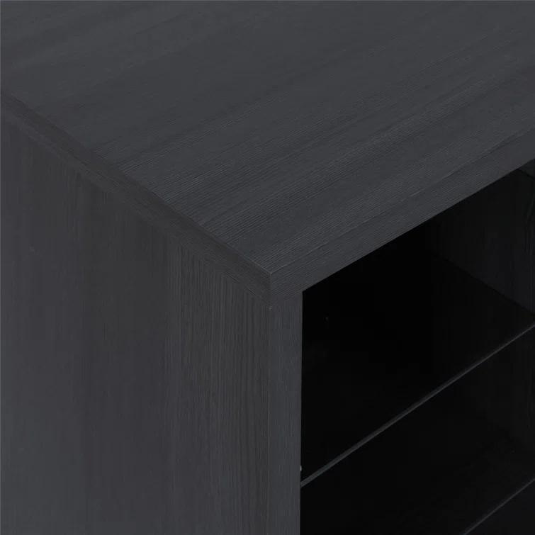 Ameriwood Home Lumina Fireplace Space Heater TV Stand for TVs up to 70", Black Oak