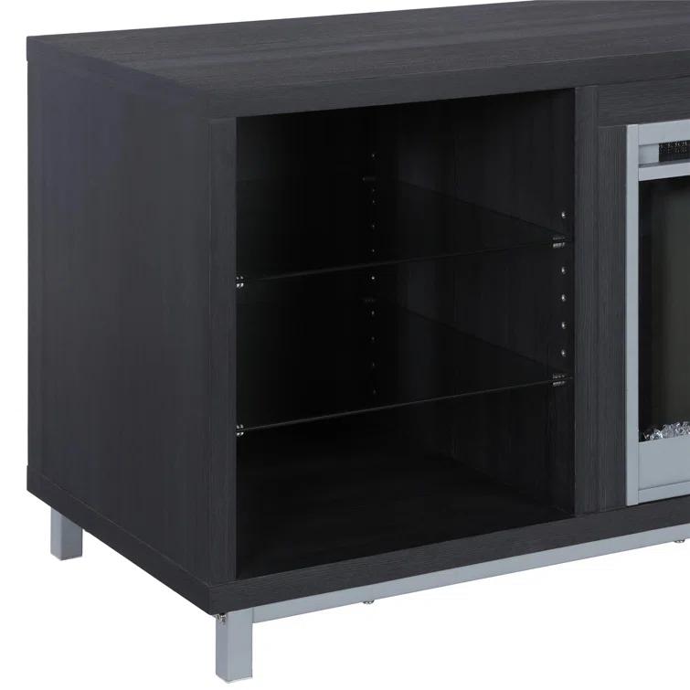 Ameriwood Home Lumina Fireplace Space Heater TV Stand for TVs up to 70", Black Oak