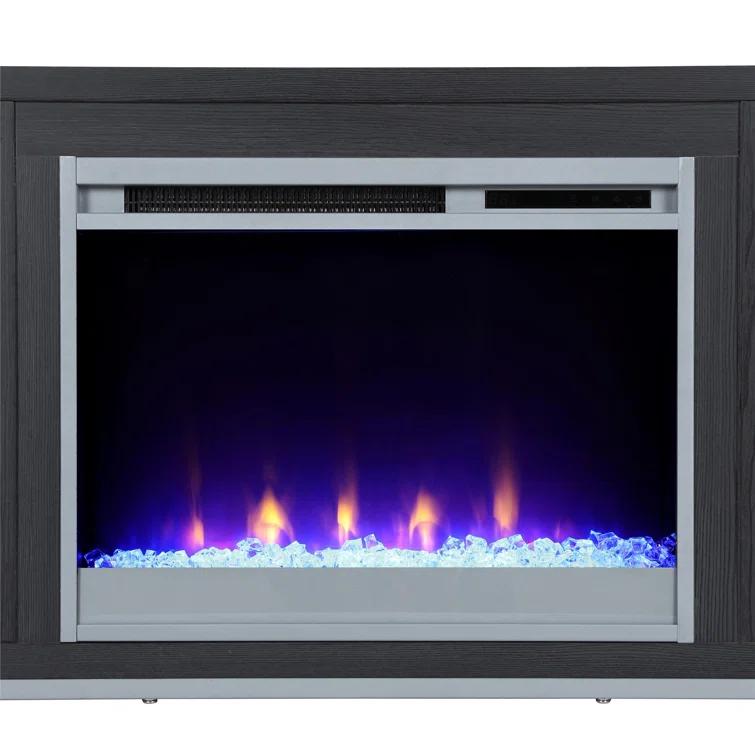 Ameriwood Home Lumina Fireplace Space Heater TV Stand for TVs up to 70", Black Oak