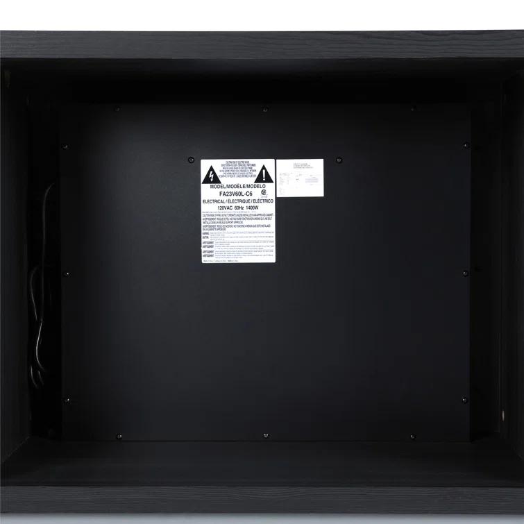 Ameriwood Home Lumina Fireplace Space Heater TV Stand for TVs up to 70", Black Oak