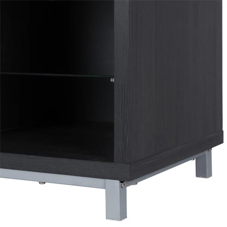 Ameriwood Home Lumina Fireplace Space Heater TV Stand for TVs up to 70", Black Oak