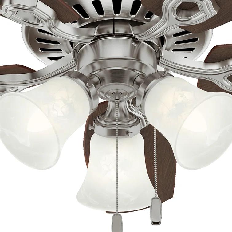 Hunter Fan 42" Builder 5 - Blade Standard Ceiling Fan with Pull Chain and Light Kit Included