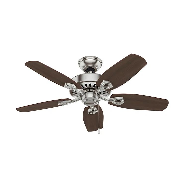 Hunter Fan 42" Builder 5 - Blade Standard Ceiling Fan with Pull Chain and Light Kit Included