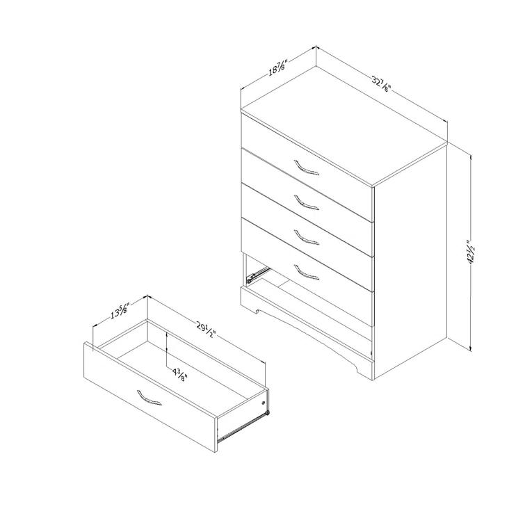Step One 33'' W 5 - Drawer Dresser