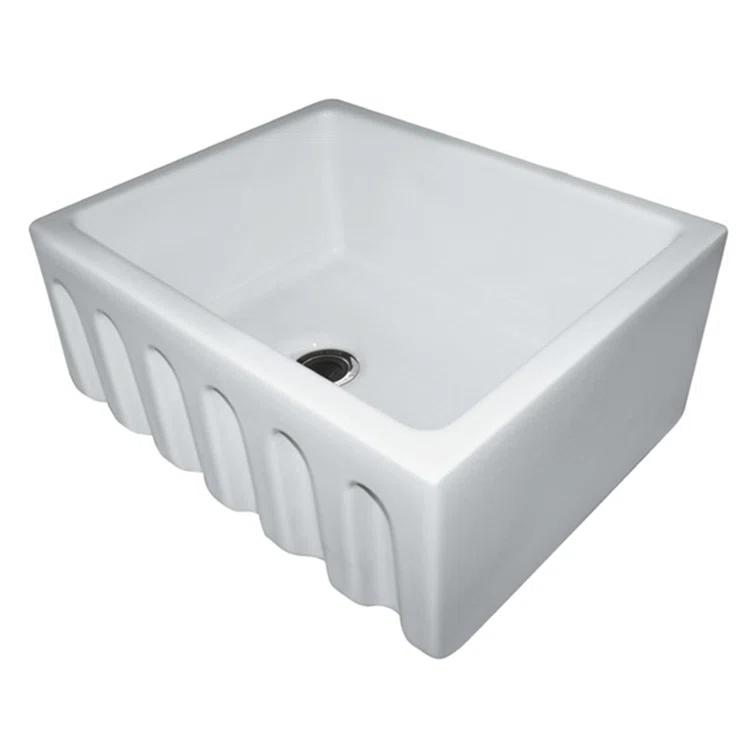 24'' L Flush Single Bowl Fireclay Kitchen Sink