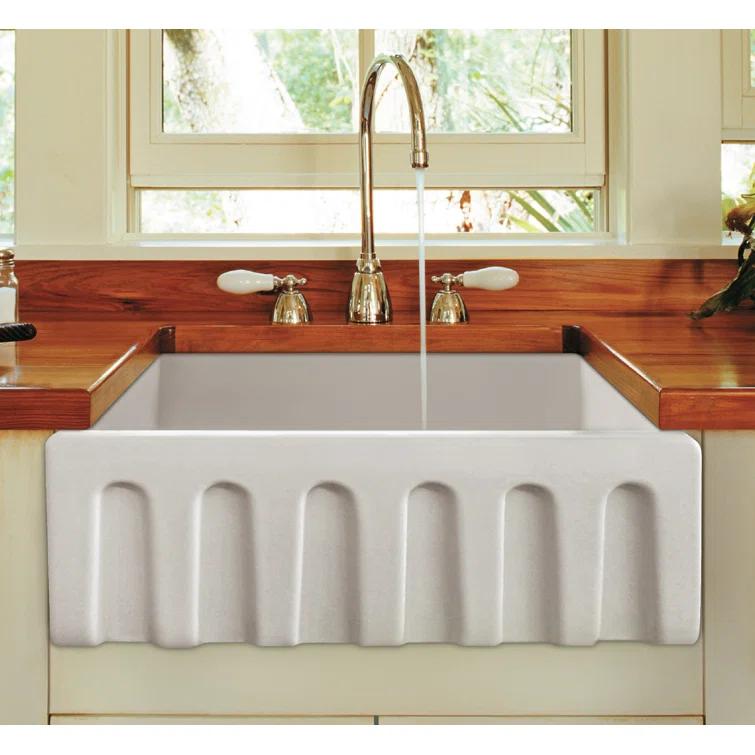 24'' L Flush Single Bowl Fireclay Kitchen Sink
