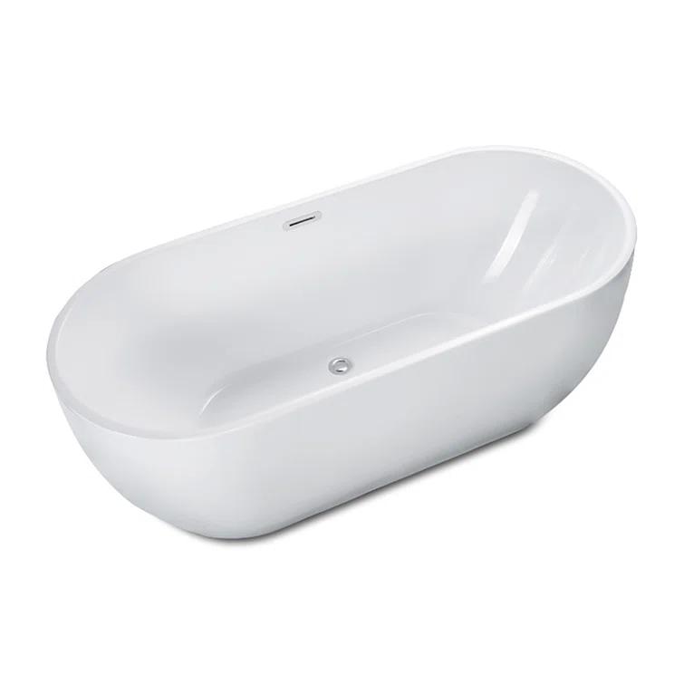 59'' x 28'' Freestanding Soaking Acrylic Bathtub