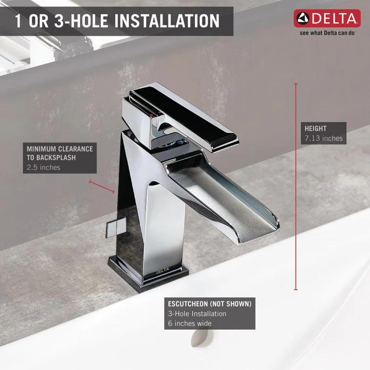 Delta Ara Single Hole Bathroom Faucet 568LF-SSLPU