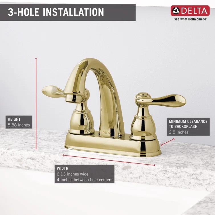Windemere Centerset Bathroom Faucet with Drain Assembly, 2-handle Bathroom Sink Faucet