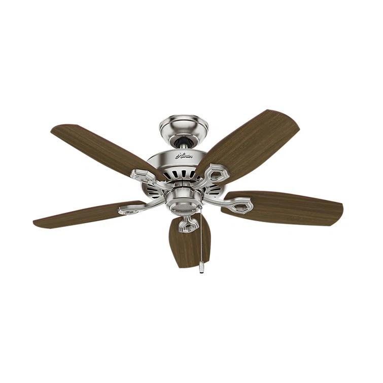 Hunter Fan 42" Builder 5 - Blade Standard Ceiling Fan with Pull Chain and Light Kit Included