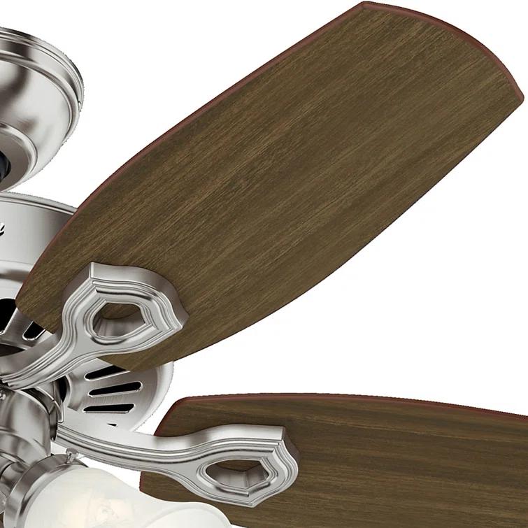 Hunter Fan 42" Builder 5 - Blade Standard Ceiling Fan with Pull Chain and Light Kit Included