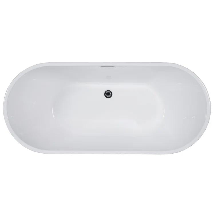 59'' x 28'' Freestanding Soaking Acrylic Bathtub