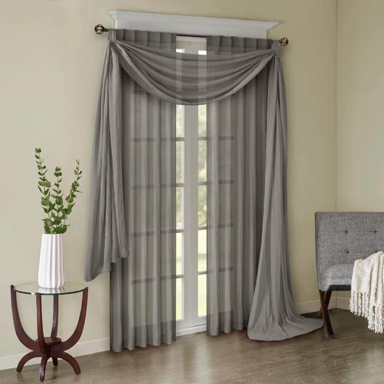 Harper Solid Crushed Curtain Panel Pair