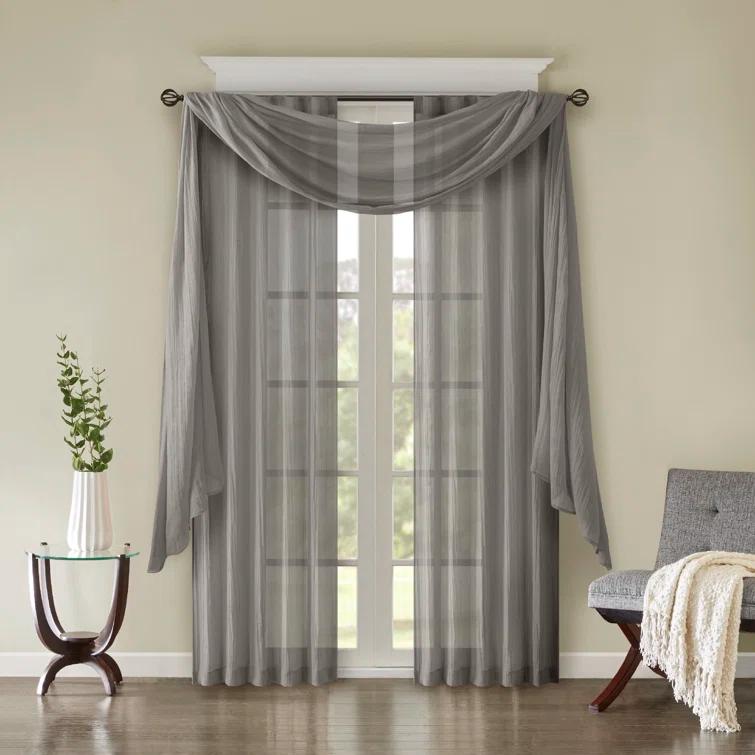 Harper Solid Crushed Curtain Panel Pair