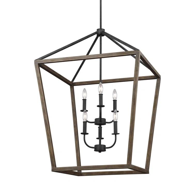 Buford Wood & Iron Chandelier (12"-26")
