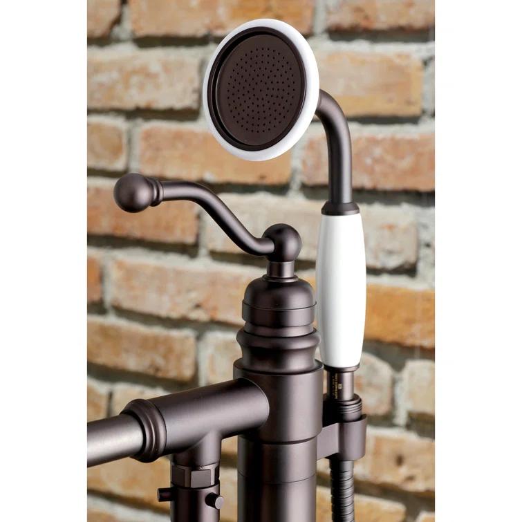 Kingston Brass English Country Single-Handle 1-Hole Freestanding Tub Faucet with Hand Shower