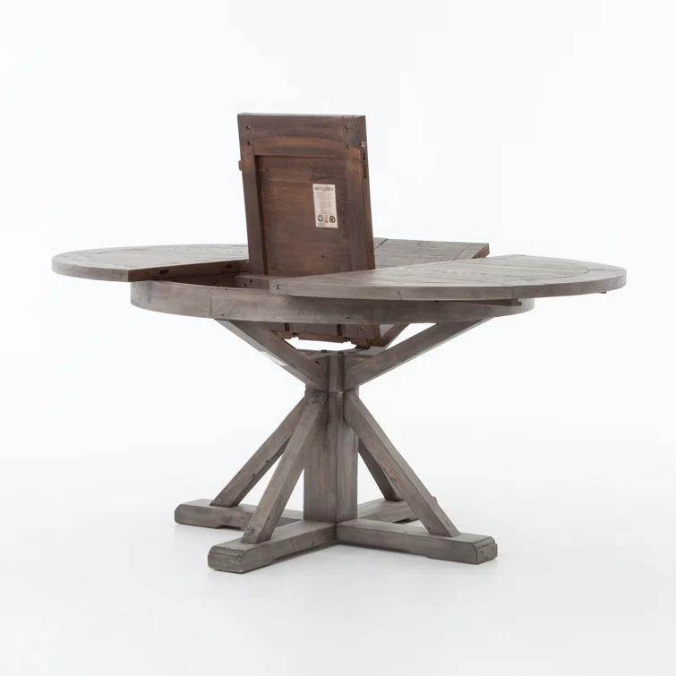 Hart Round Reclaimed Wood Extendable Dining Table (47.5"-79")